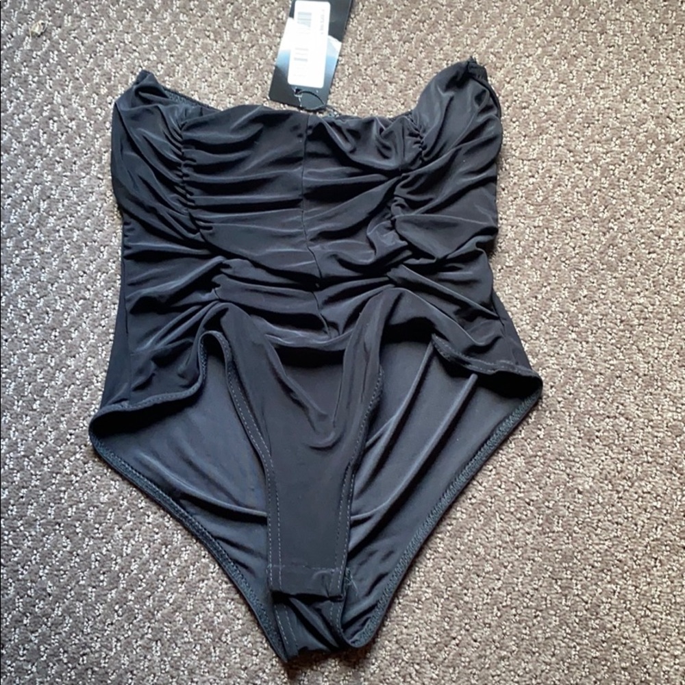 Nasty Gal Ruched Bandeau Bodysuit